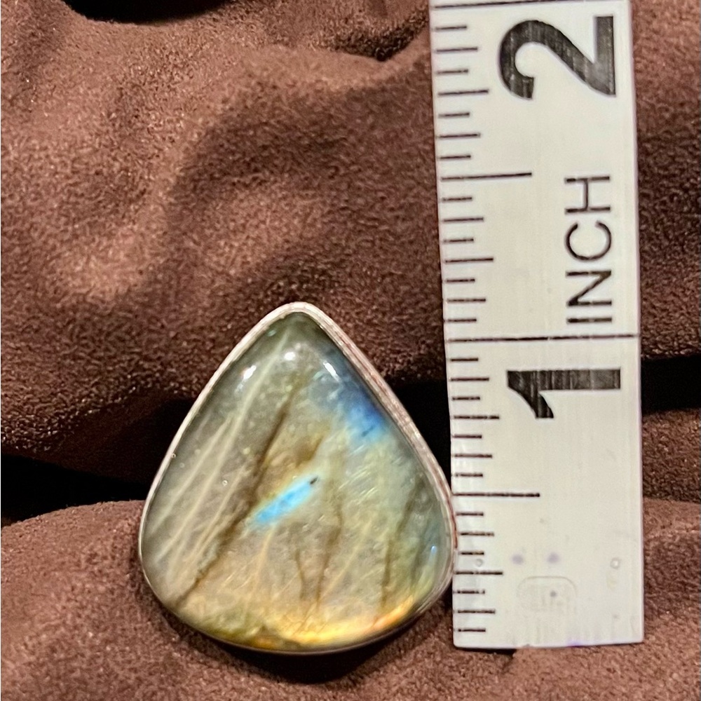 Blue And Silver Labradorite Statement Ring - image 5